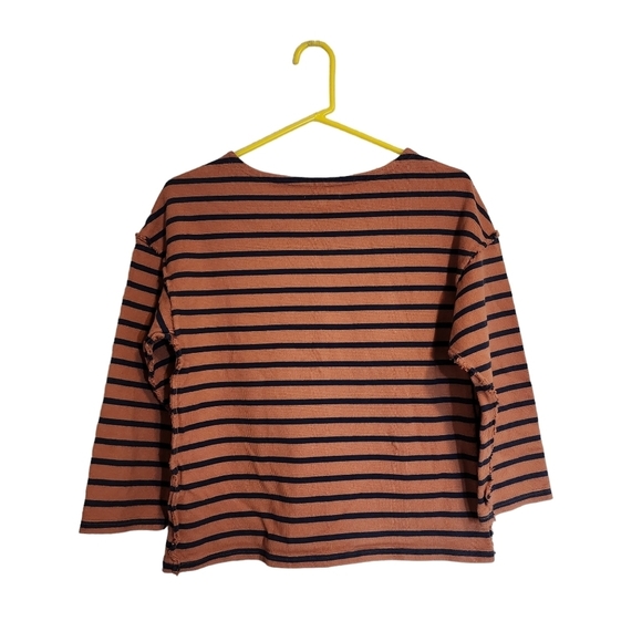 MADEWELL Luxe Long-Sleeve Tee in Casler Stripe size S - Picture 2 of 6
